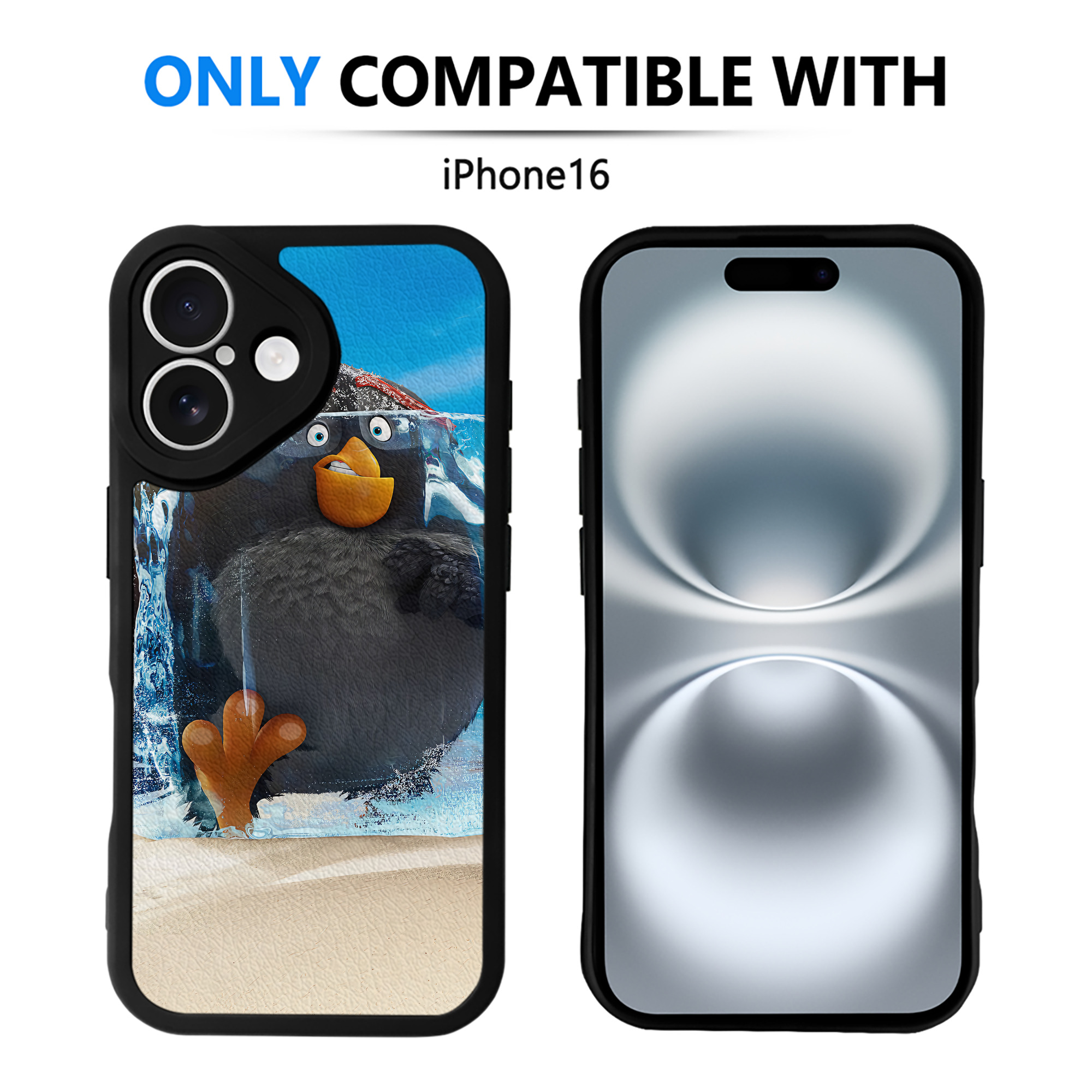 （画像用） Angry Birds アングリーバード 【iPhone 16シリーズ対応】シリコンスマホケース（レザー調） 材質：シリコン